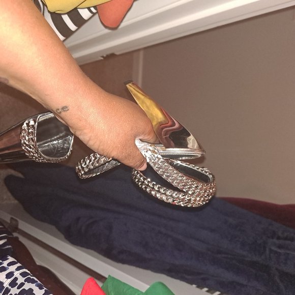 TOM FORD Metallic Chain 105mm Pumps, Silver - Picture 2 of 6